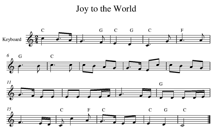 دانلود نت کیبورد (ارگ) Joy to the World 